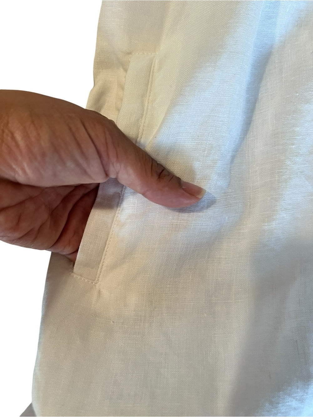 Quince 100% European Linen Sleeveless Swing Dress Pintuck White size Small - Picture 9 of 14